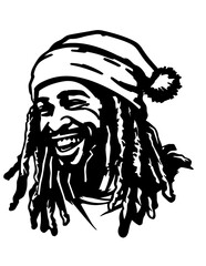 jamaican Santa Claus cartoon on background
 afro man