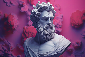 Classical Masterpiece: A Timeless Portrait of an Ancient Greek Philosopher - obrazy, fototapety, plakaty