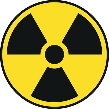 recommend clip art: radiation warning sign, black and yellow hazard symbol, vector isolated on white