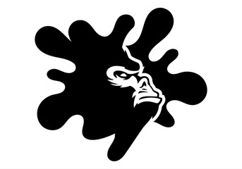 angry, animal, ape, boss, bow tie, cigar, cigarette, club, fitness, gaming, gorilla, gorilla head, gym, icon, illustration, King Kong, logo, mascot, monkey, muscle, pipe, power, silverback, smoke,