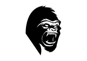 angry, animal, ape, boss, bow tie, cigar, cigarette, club, fitness, gaming, gorilla, gorilla head, gym, icon, illustration, King Kong, logo, mascot, monkey, muscle, pipe, power, silverback, smoke,