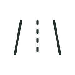 Road isolated icon, asphalt road vector icon with editable stroke