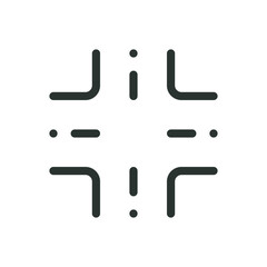Road junction isolated icon, crossboard vector icon with editable stroke