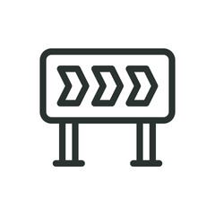 Road sign arrows isolated icons, roundabout directional arrow vector icon with editable stroke