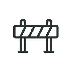 Road barrier isolated icon, traffic barricade vector icon with editable stroke