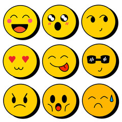 set of emoji faces, smiley faces