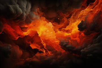 Lava explosions and fire background, Generative Ai - obrazy, fototapety, plakaty