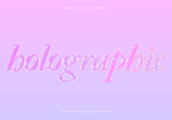 Holographic Text Effect Mockup