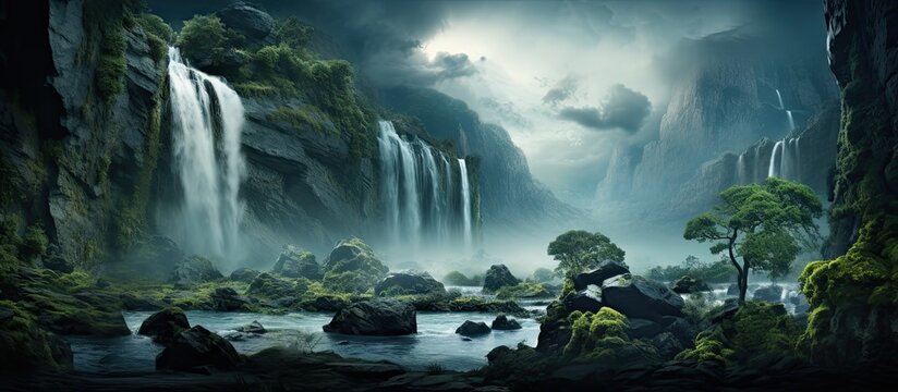 Water flowing down rapidly