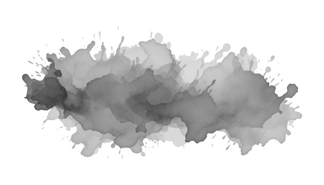grey paint splashes isolated on transparent background cutout