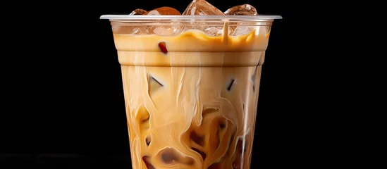 Foto op Plexiglas Takeaway cup with iced coffee or caffe latte including path clipping © Vusal