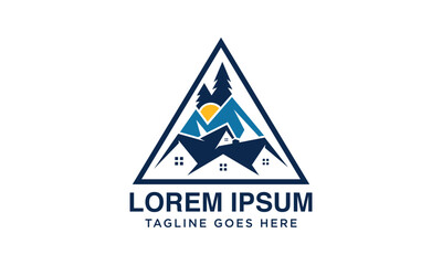 unique forest house logo design