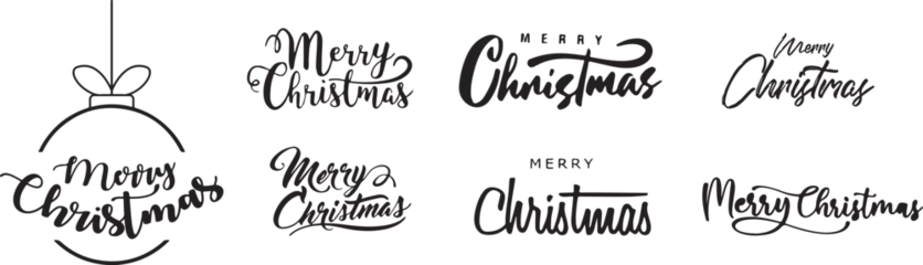 Tuinposter aried set of merry christmas phrase, set of Christmas greetings © irene