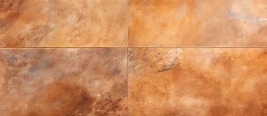 Textured brown ceramic tiles on the floor as a background