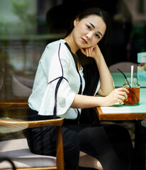 woman in cafe