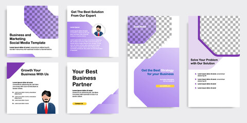 Social media carousel post banner layout in gradient purple color background. For tips podcast, motivation, self-development, product, ads, influencer, microblog, sharing knowledge template