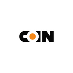 Coin typographic text, negative space logo design.