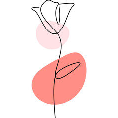 Fototapeta premium Flower Continuous Line Art