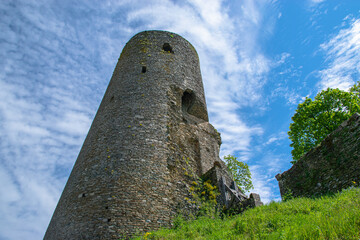 The Melusine Tower dates back to the early thirteenth century, According to legend, the tower was built by the fairy Melusine. Mervent-Vouvant,Vendée,FRANCE.