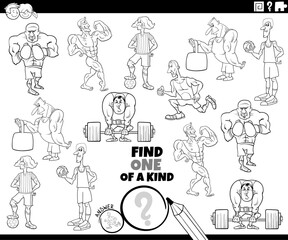 one of a kind game with cartoon athletes coloring page