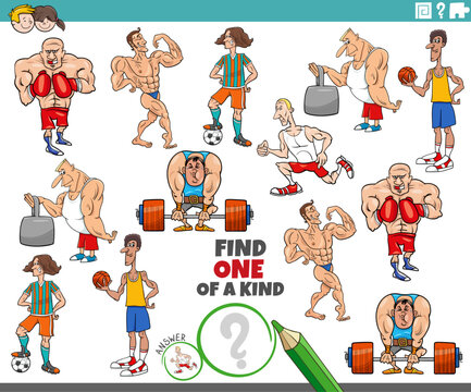 one of a kind game with funny cartoon athlete characters