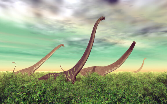 Dinosaurier Mamenchisaurus im Regenwald