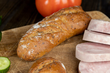 soft fresh bread with the addition of various grains and cereals