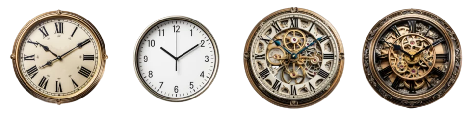 Deurstickers Wall clock    Hyperrealistic Highly Detailed Isolated On Transparent Background Png File © Wander Taste