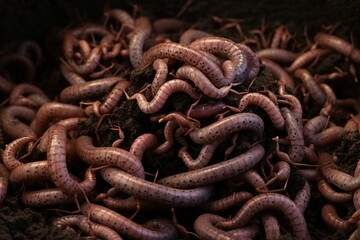 a cluster of entwined earthworms. Generative AI