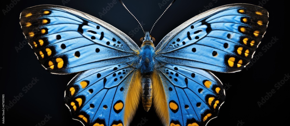 Canvas Prints The Shrubby sophora supports the Large Shijimi Blue a butterfly species that is at risk of extinction