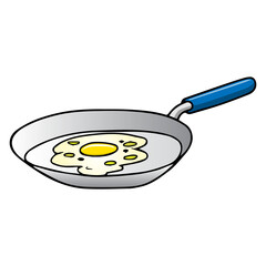 baked egg vector illustration