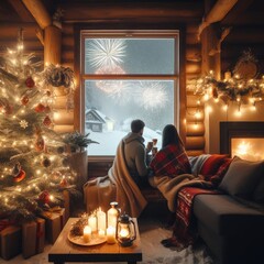 New Year's Eve, forest, window
