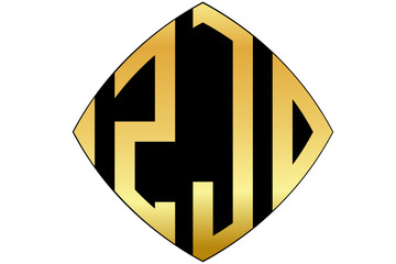 ZJD, ZJ, JD, logo. Abstract initial monogram letter alphabet logo design