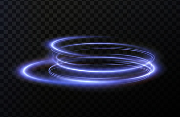 Luminous blue lines png of speed. Light glowing effect png. Abstract motion lines. Light trail wave, fire path trace line, car lights, optic fiber and incandescence curve twirl	
