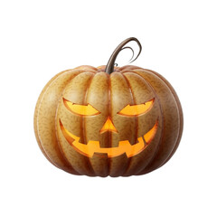 Realistic 3d halloween pumpkin isolated transparent background