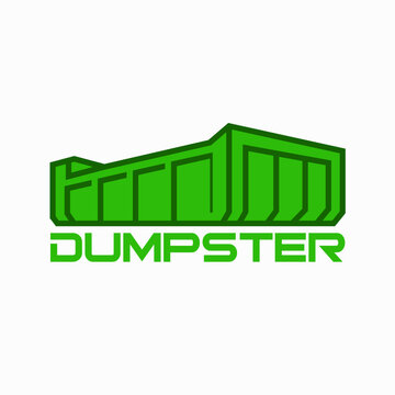 Dumpster vector logo design or removal and cleaning dumpster concept. Dumpster company logo design template.