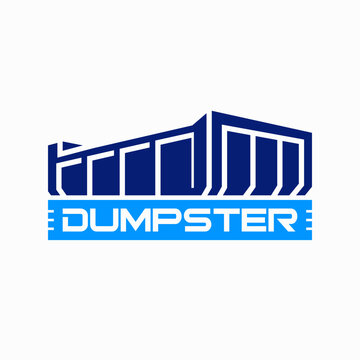 Dumpster vector logo design or removal and cleaning dumpster concept. Dumpster company logo design template.
