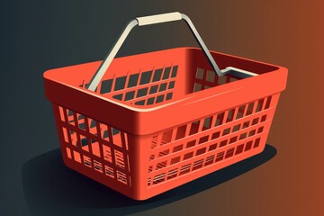 Fototapeta premium Shopping Basket Illustration: E-Commerce, Retail, and Consumerism