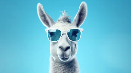 Foto op Plexiglas Cool donkey with glasses © Krtola 