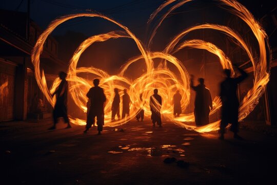 Long Exposure Street Fire Performance