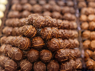 Various of Handmade praline chocolate. Sweet food dessert