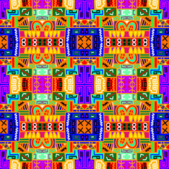 african print fabric. vector seamless tribal pattern.