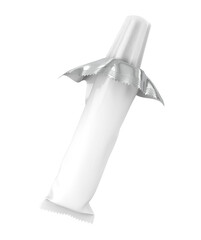 Popsicle Ice Cream In Opened Flow Wrapping Pouch White Blank 3D Illustration