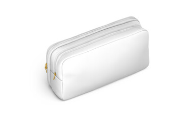 Pencil Case With Zipper White Blank 3D Illustration