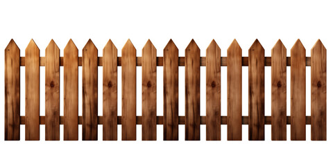 Wooden fence isolated transparent, Generative AI