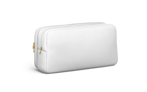 Pencil Case With Zipper White Blank 3D Illustration