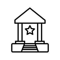 Office building sign icon in flat style. Apartment vector illustration on white isolated background. Architecture business concept.