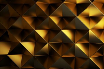 Abstract golden 3D geometric background. Generative AI