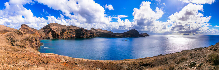Madeira island wild beauty and nature scenery. Ponta de Sao Lourenco - stunning cape in eastern part. Portugal, Atlantic ocean