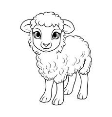 Sheep cartoon coloring page - Coloring book for kids
